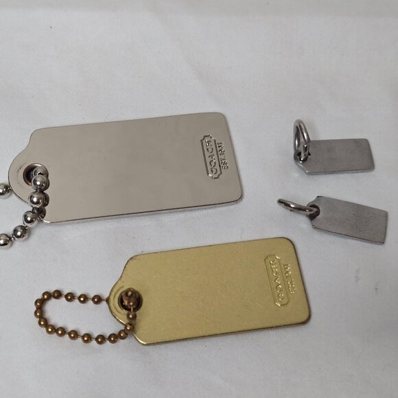 Lot of 4 COACH Metal Key Fob Hang Tag Purse Charms Authentic - Picture 2 of 2